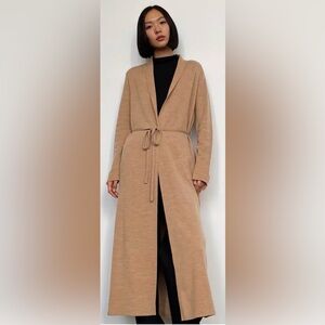 ARITZIA BABATON Kirby Duster Tie Long Camel Sweater XS